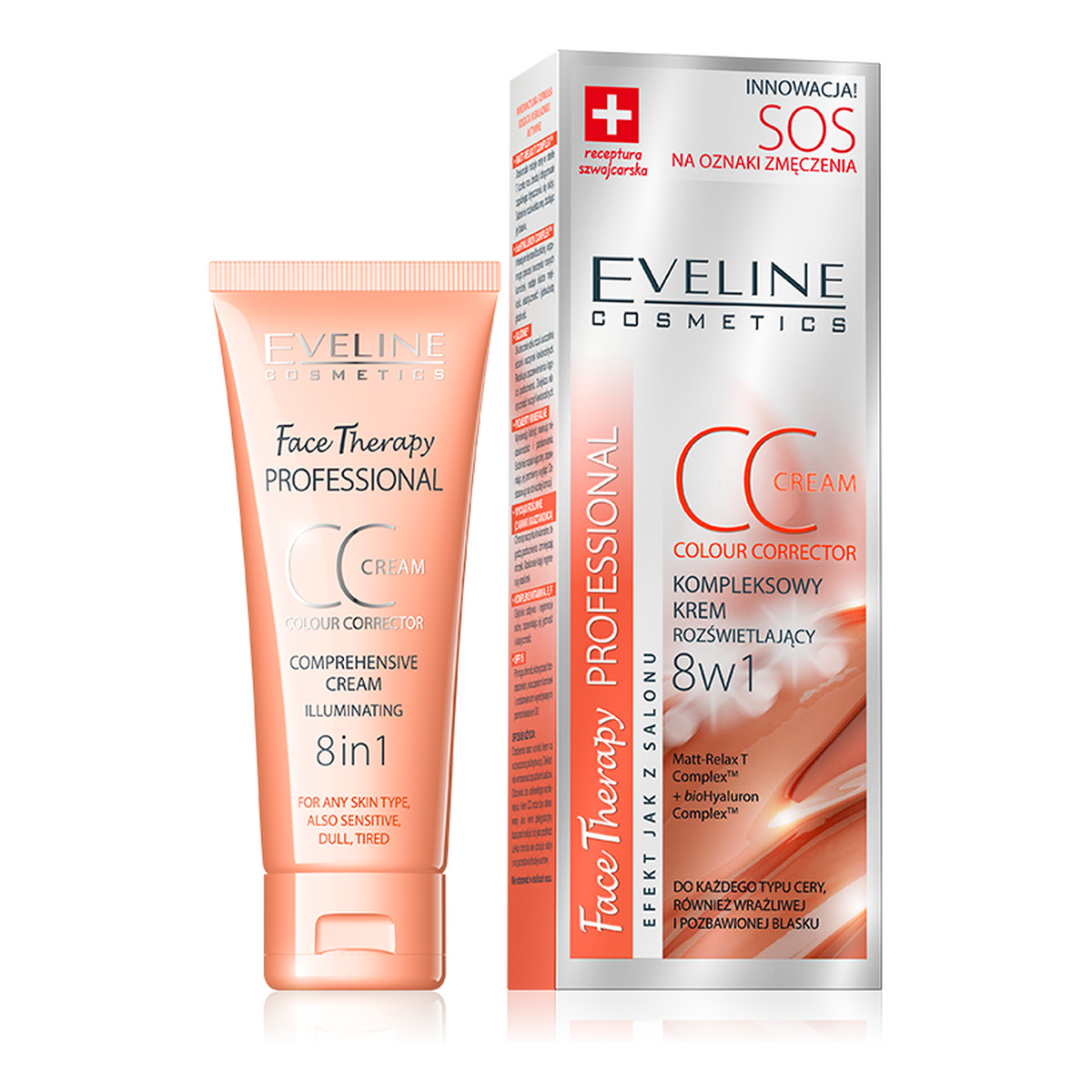 Eveline Face Therapy Colour Corrector Kompleksowy Krem CC Rozświetlający 8w1 30ml