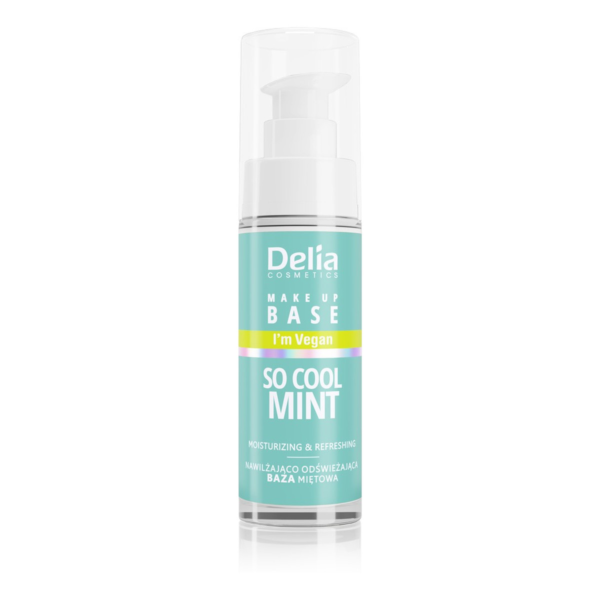 Delia Delia cosmetics wegańska nawilżająco-odświeżająca baza pod makijaż so cool mint (miętowa) 30ml
