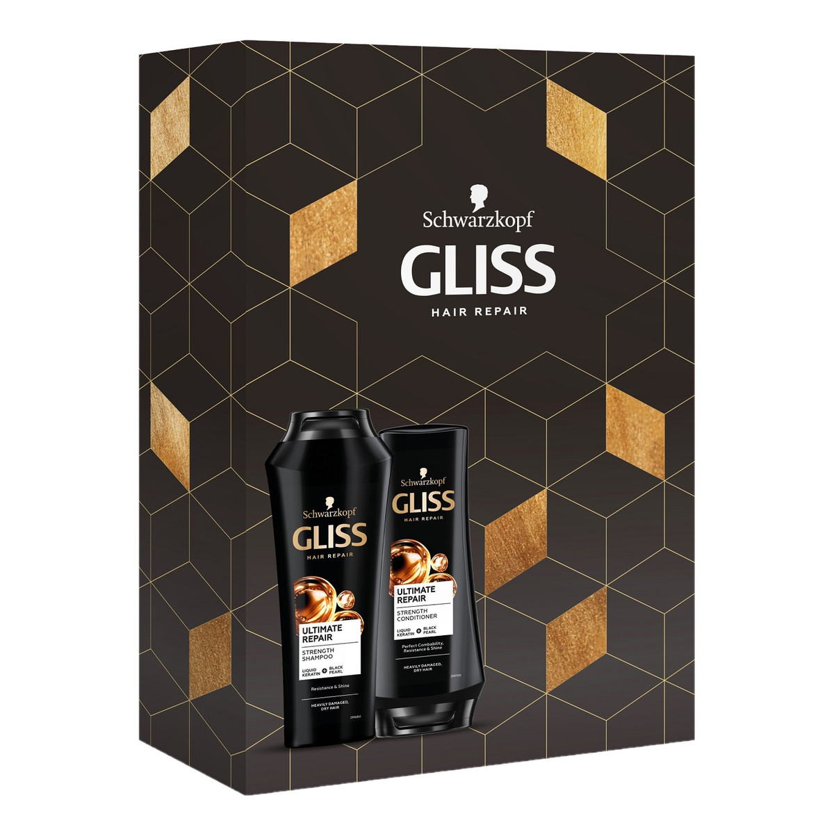 Gliss Ultimate Repair Zestaw szampon do włosów 250ml + odżywka do włosów 200ml