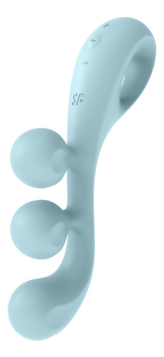 Tri Ball 2 Wielofunkcyjny Wibrator Light Blue zapewniający jednoczesną potrójną stymulację łechtaczki, pochwy i anusa