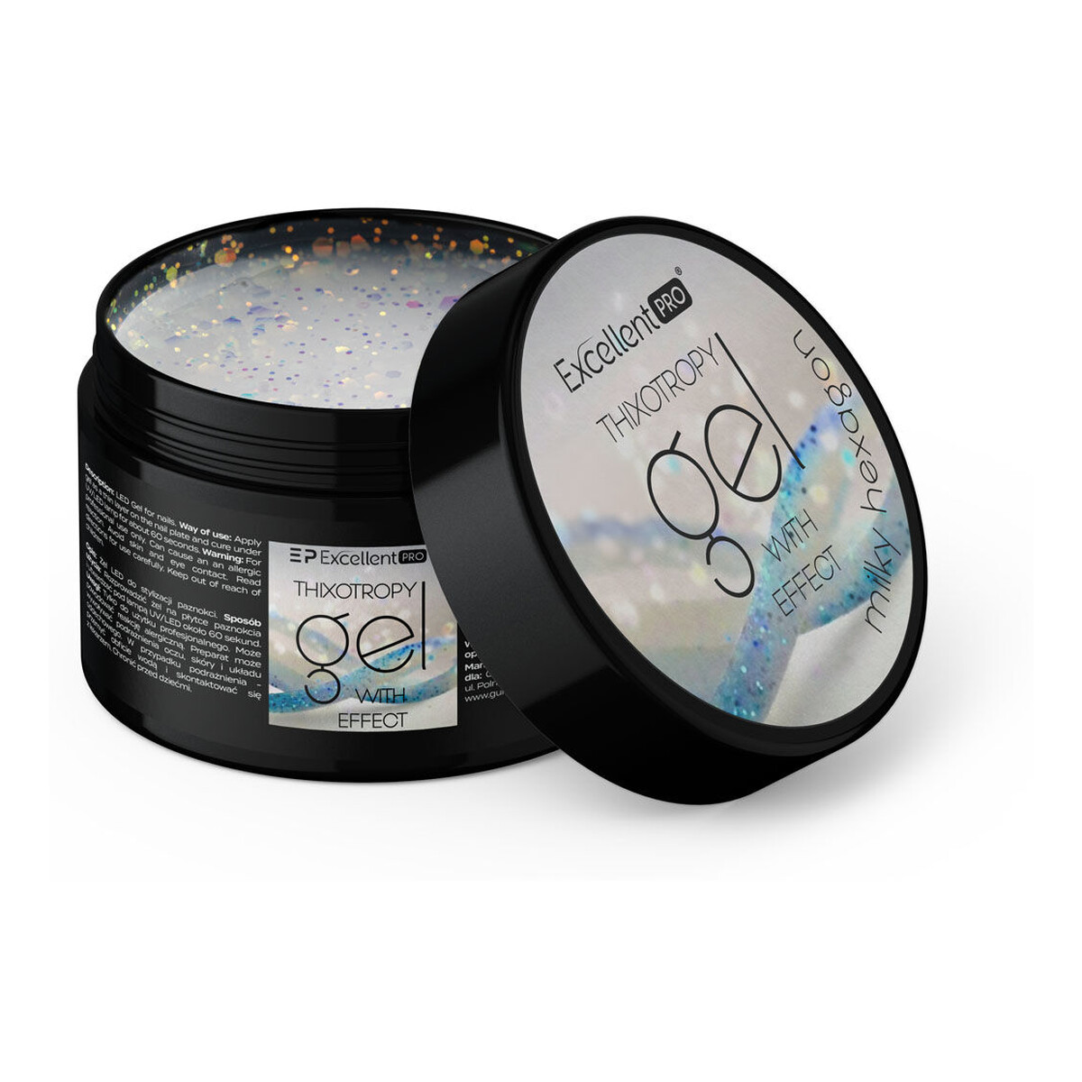 Excellent PRO Thixotropy Gel With Effect Żel budujący milky hexagon 15g