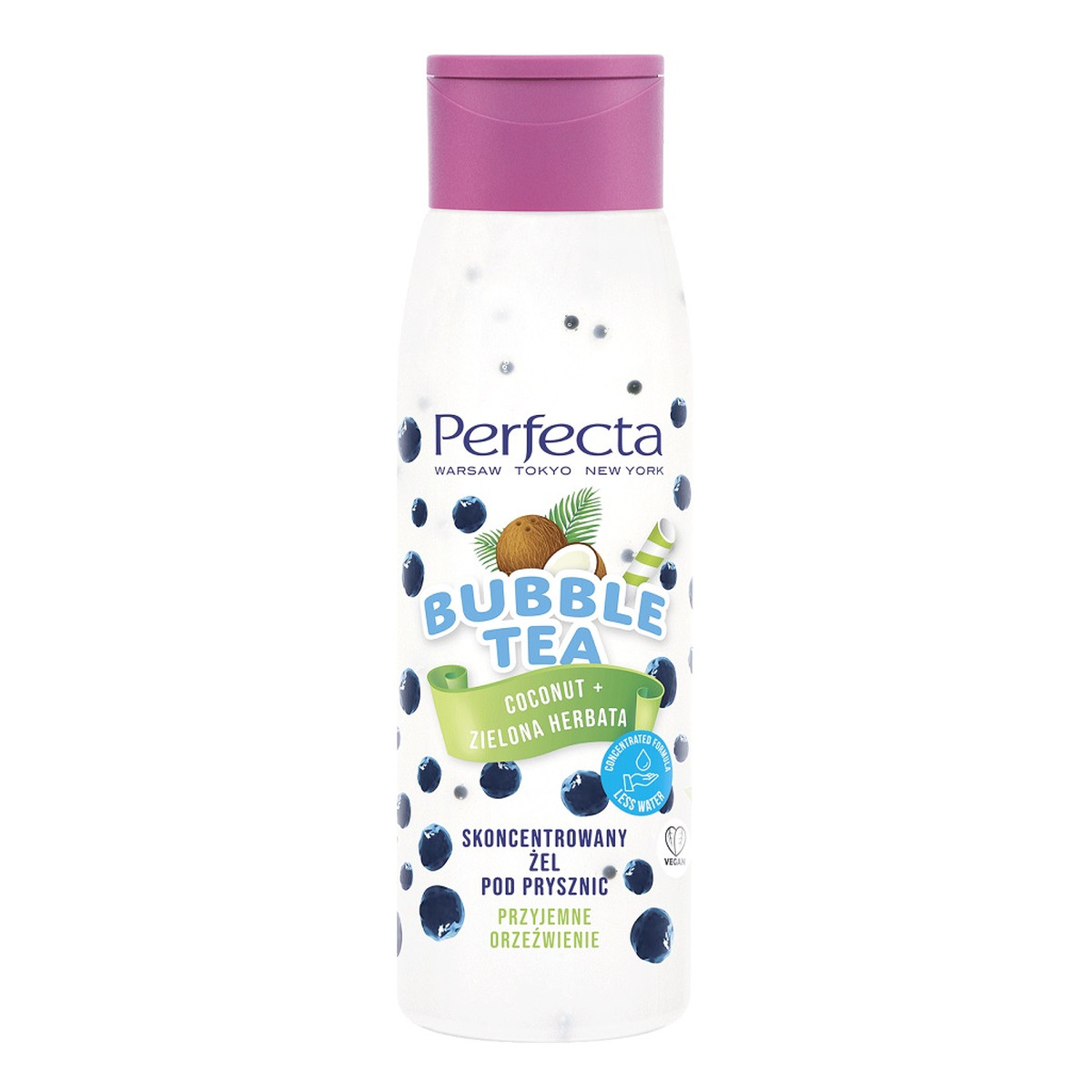 Perfecta Bubble Tea skoncentrowany Żel pod prysznic coconut & zielona herbata 400ml