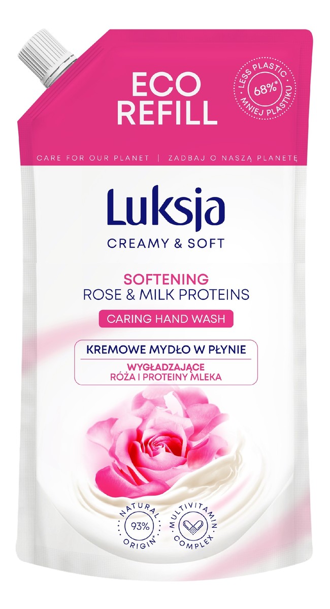 Wygładzające Kremowe Mydło w płynie Róża & Proteiny Mleka - zapas
