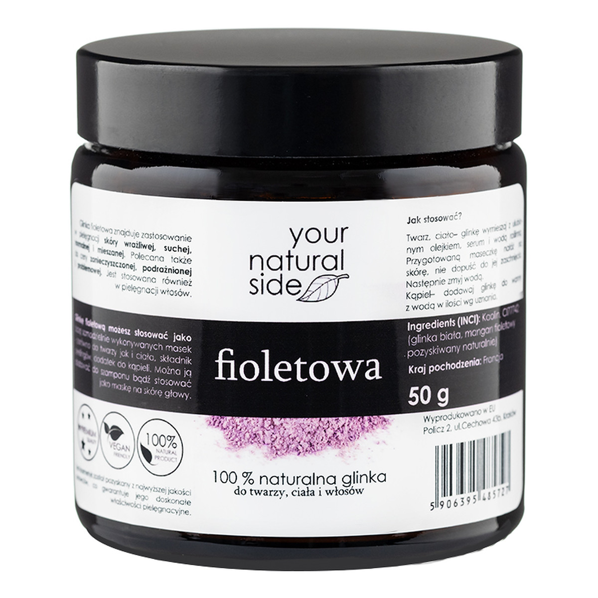 Your Natural Side Naturalna 100% Glinka fioletowa 50g