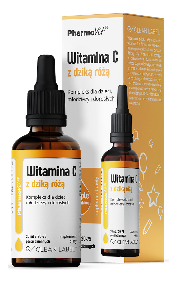 Witamina C z dziką różą suplement diety w kroplach