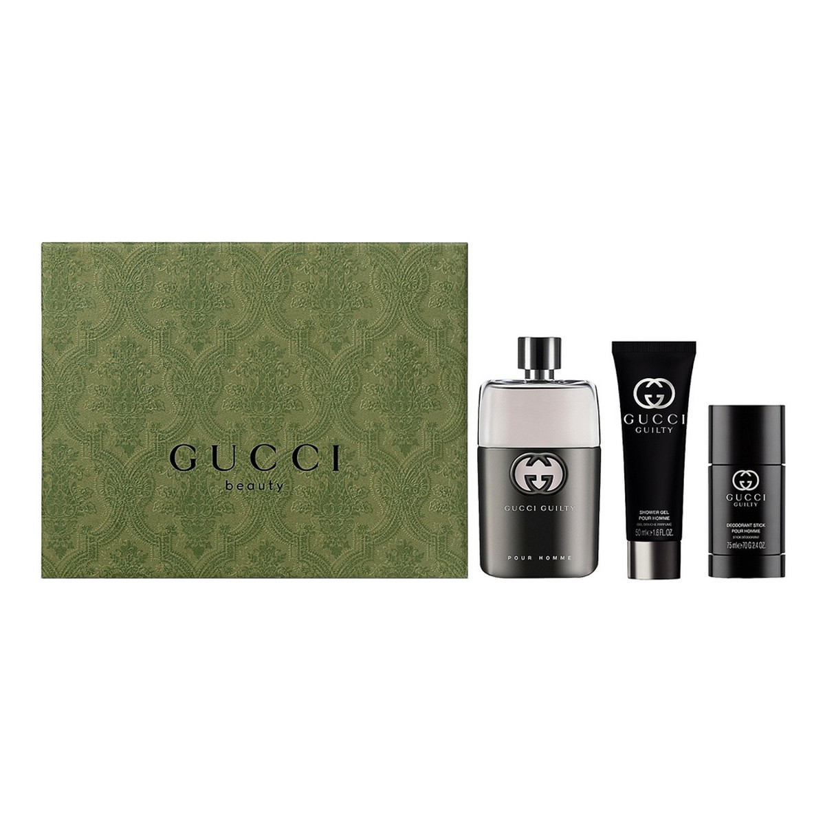 Gucci Guilty Pour Homme Zestaw woda toaletowa spray 90ml + żel pod prysznic 50ml + dezodorant sztyft 75ml