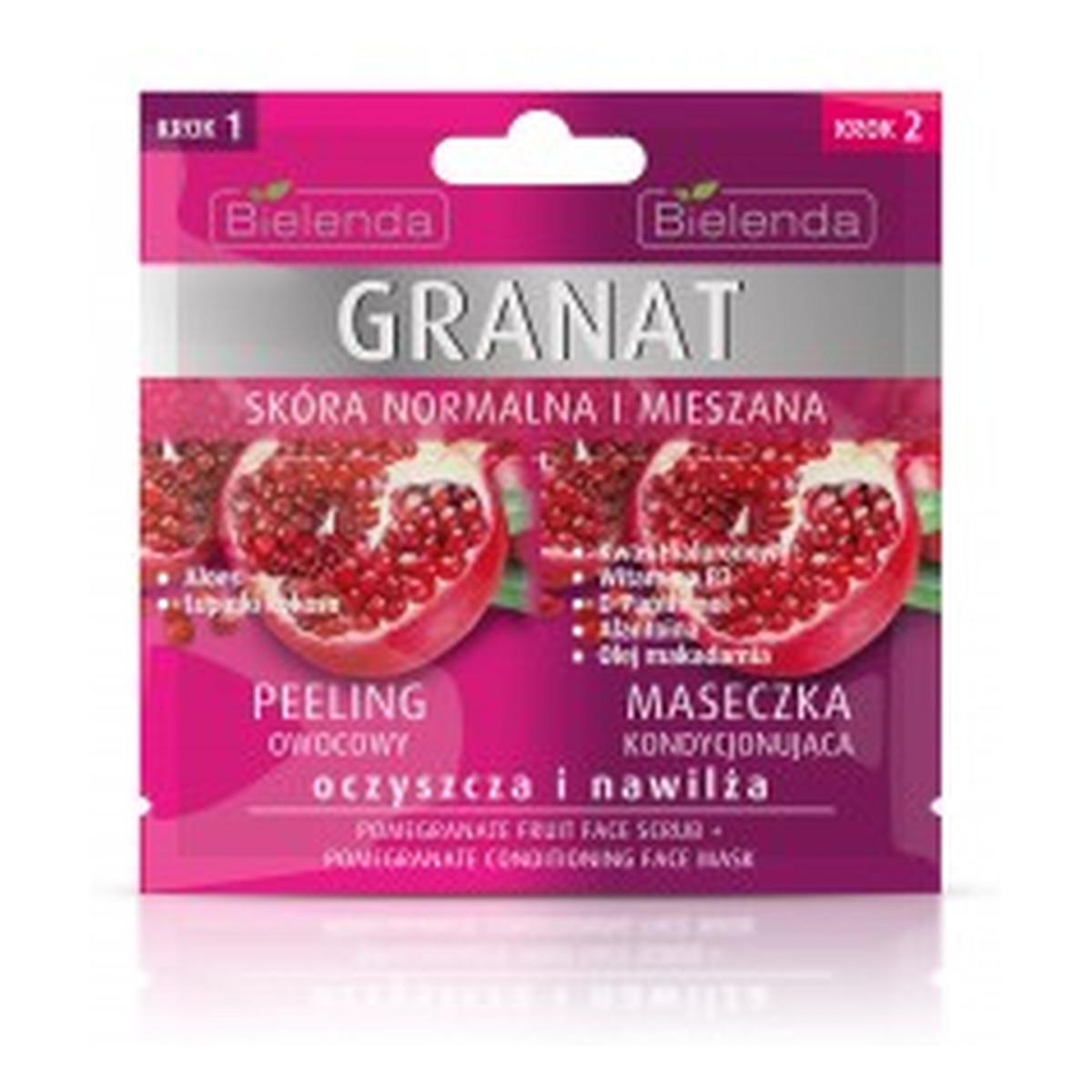 Bielenda Granat Peeling Owocowy + Maseczka Kondycjonująca 10ml