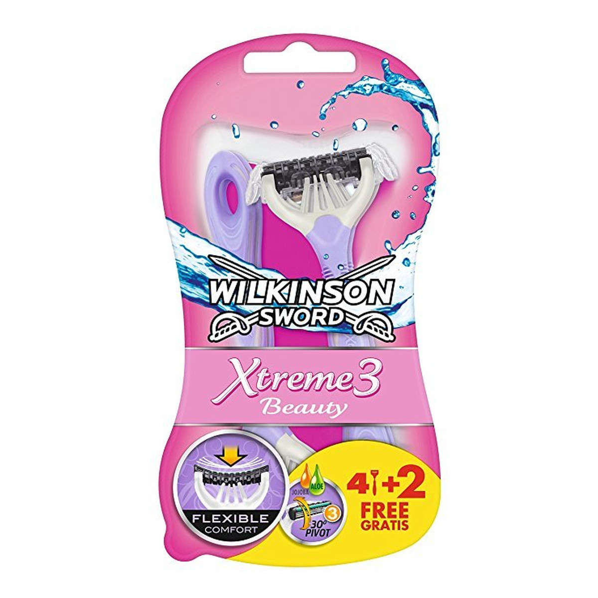 Wilkinson XTREME3 BEAUTY MASZYNKI JEDNOCZĘŚCIOWE DO GOLENIA (4+2)