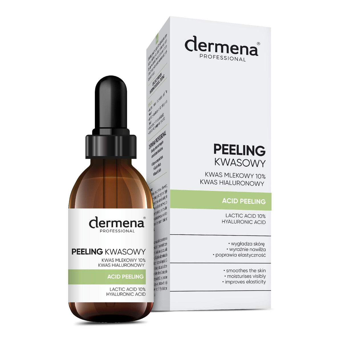 Dermena Professional Peeling kwasowy - Kwas Mlekowy 10% i Kwas Hialuronowy 20ml