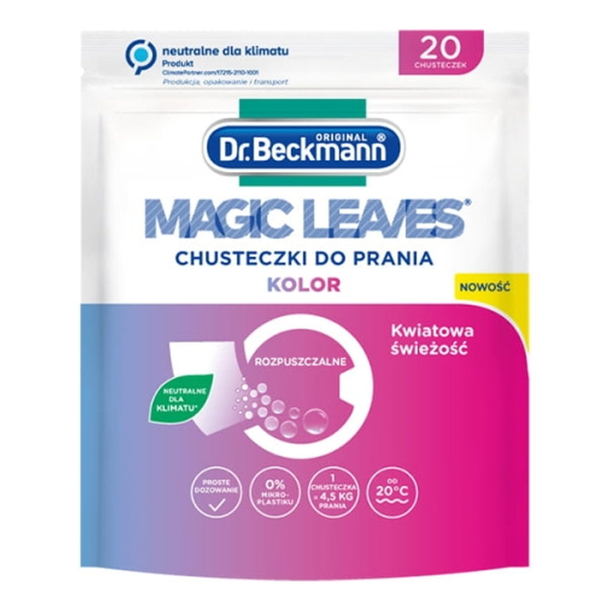 Dr. Beckmann Magic Leaves listki piorące 20szt. Color 80g