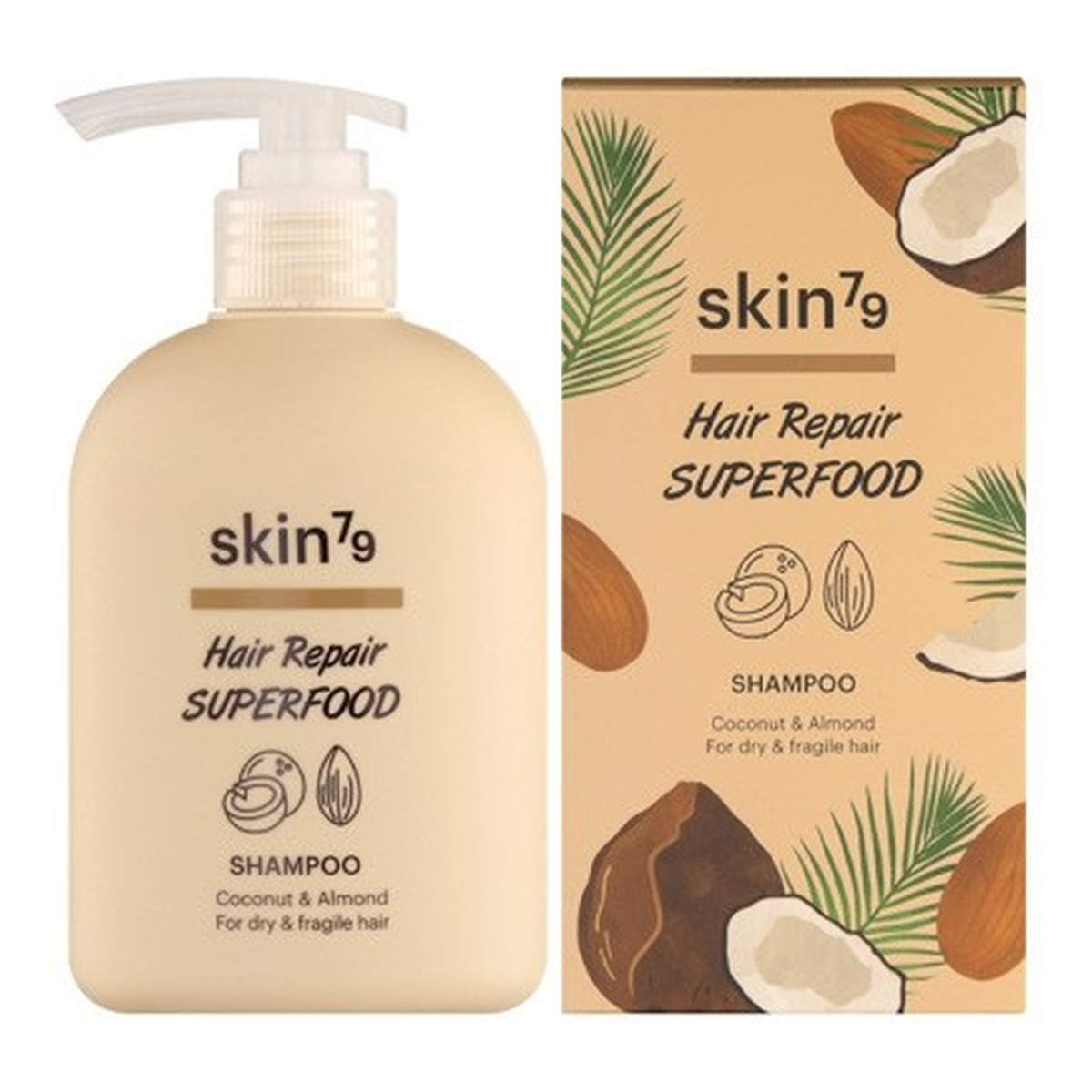 Skin79 Hair Repair Superfood Szampon do suchych i łamliwych włosów Coconut & Almond 230ml
