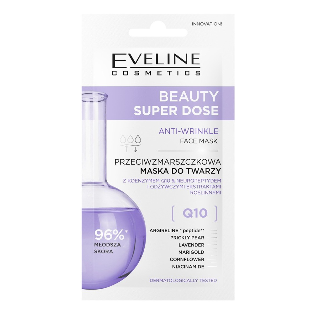 Eveline Beauty Super Dose przeciwzmarszczkowa Maska do twarzy Q10 8ml