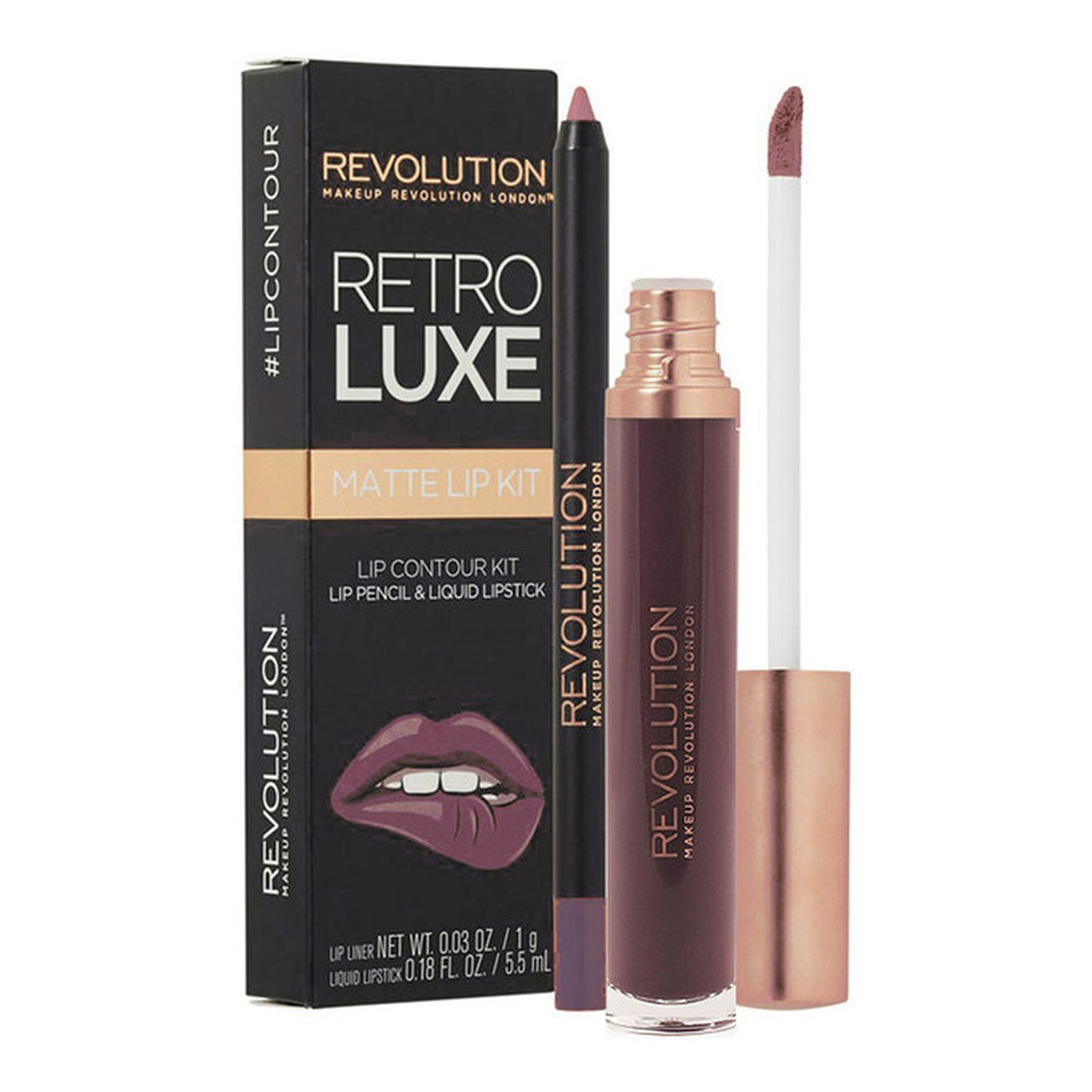 Makeup Revolution Retro Luxe Matte Lip Kit Pomadka i konturówka do ust