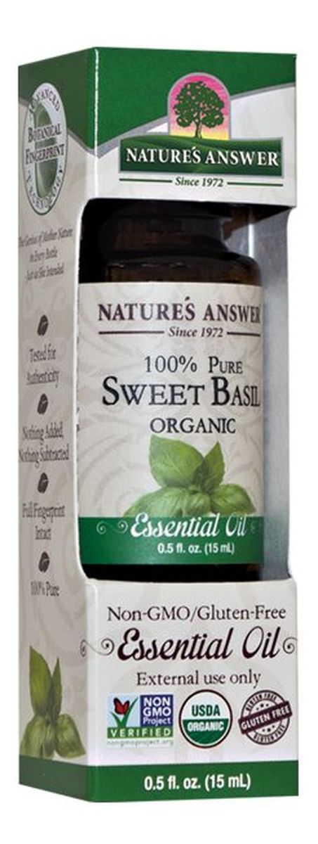 100% Pure Organic Essential Oil Sweet Basil organiczny olejek ze słodkiej bazylii