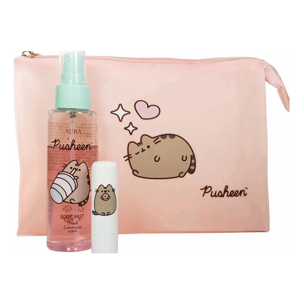 Pusheen Zestaw pielęgnacyjny mgiełka do ciała 100ml + pomadka do ust 3.8g + kosmetyczka