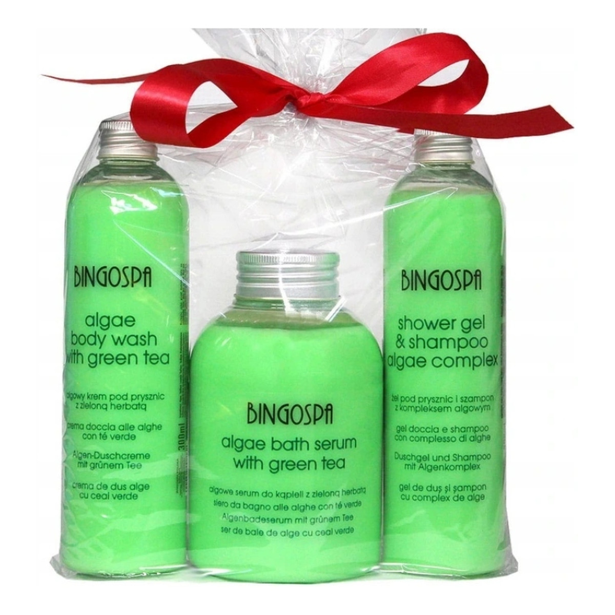 BINGOSPA Zestaw Algowy Krem pod prysznic + Serum do kąpieli + Żel pod prysznic i szampon