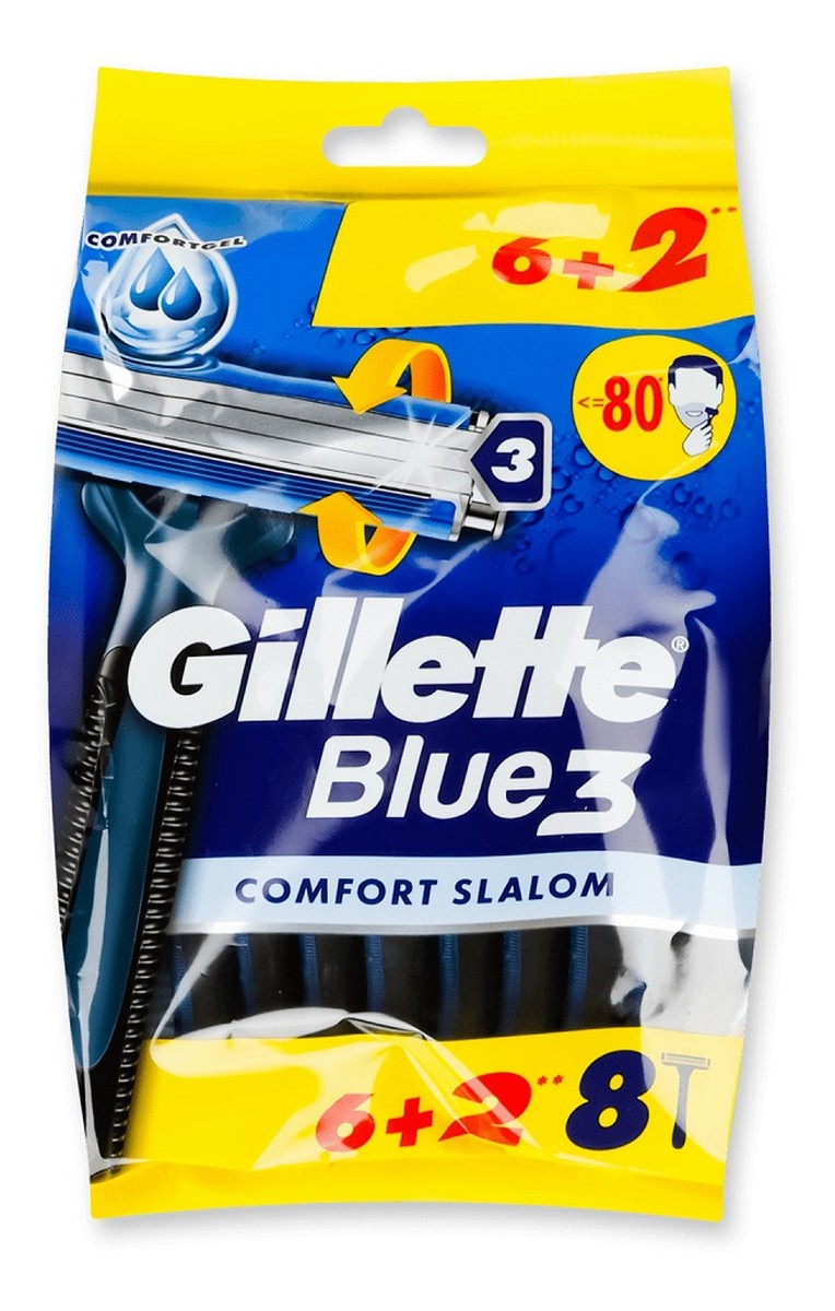 Blue 3 comfort slalom jednorazowe maszynki do golenia 8szt