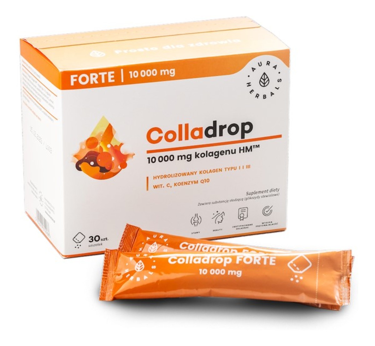 Colladrop forte kolagen morski w saszetkach 10000 mg 30 saszetek