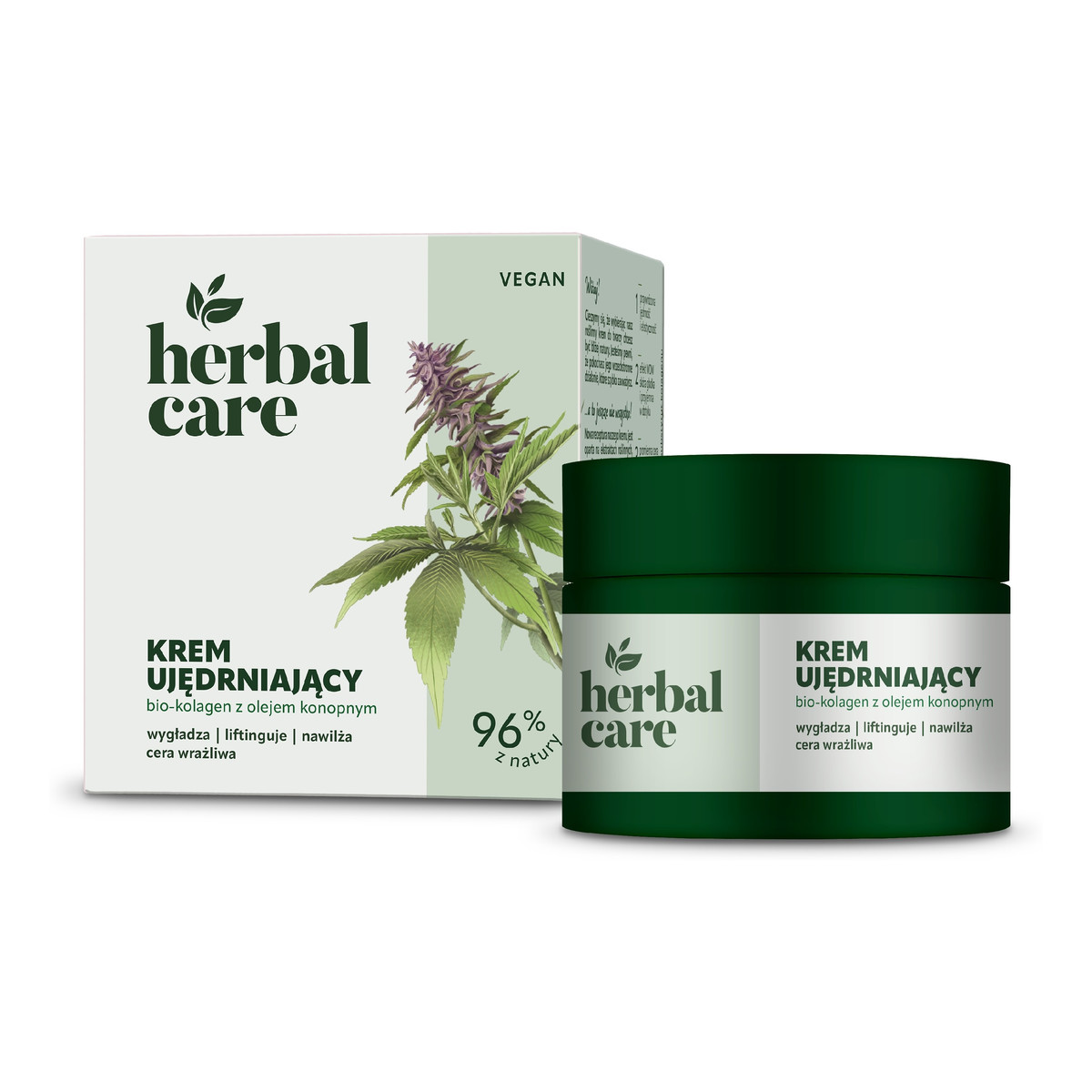 Farmona HERBAL CARE Vegan Krem ujędrniający z bio-Kkolagenem i olejem konopnym dla cery suchej i normalnej na dzień i noc 50ml