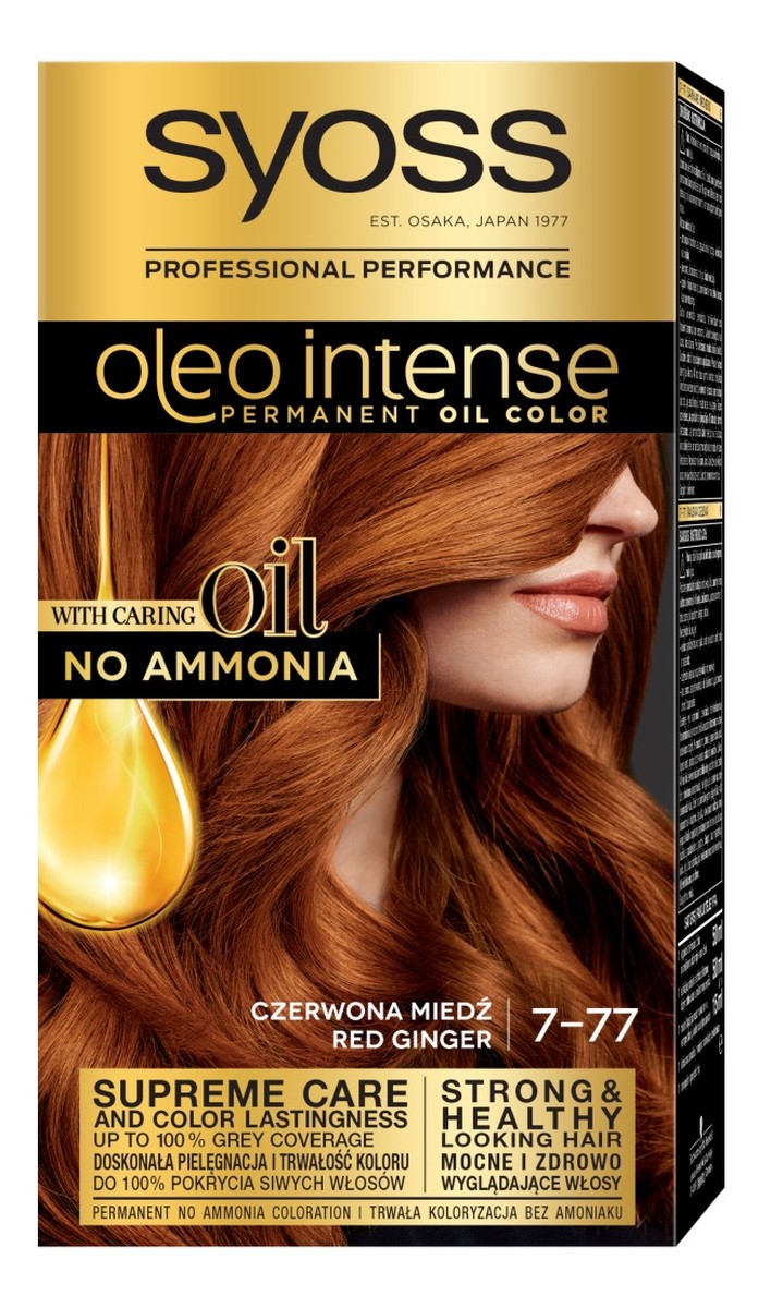 Oleo intense farba do włosów trwale koloryzująca z olejkami 7-77 czerwona miedź