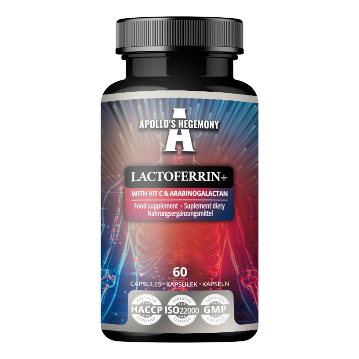 Apollo's Hegemony Lactoferrin+ suplement diety 60 Kapsułek