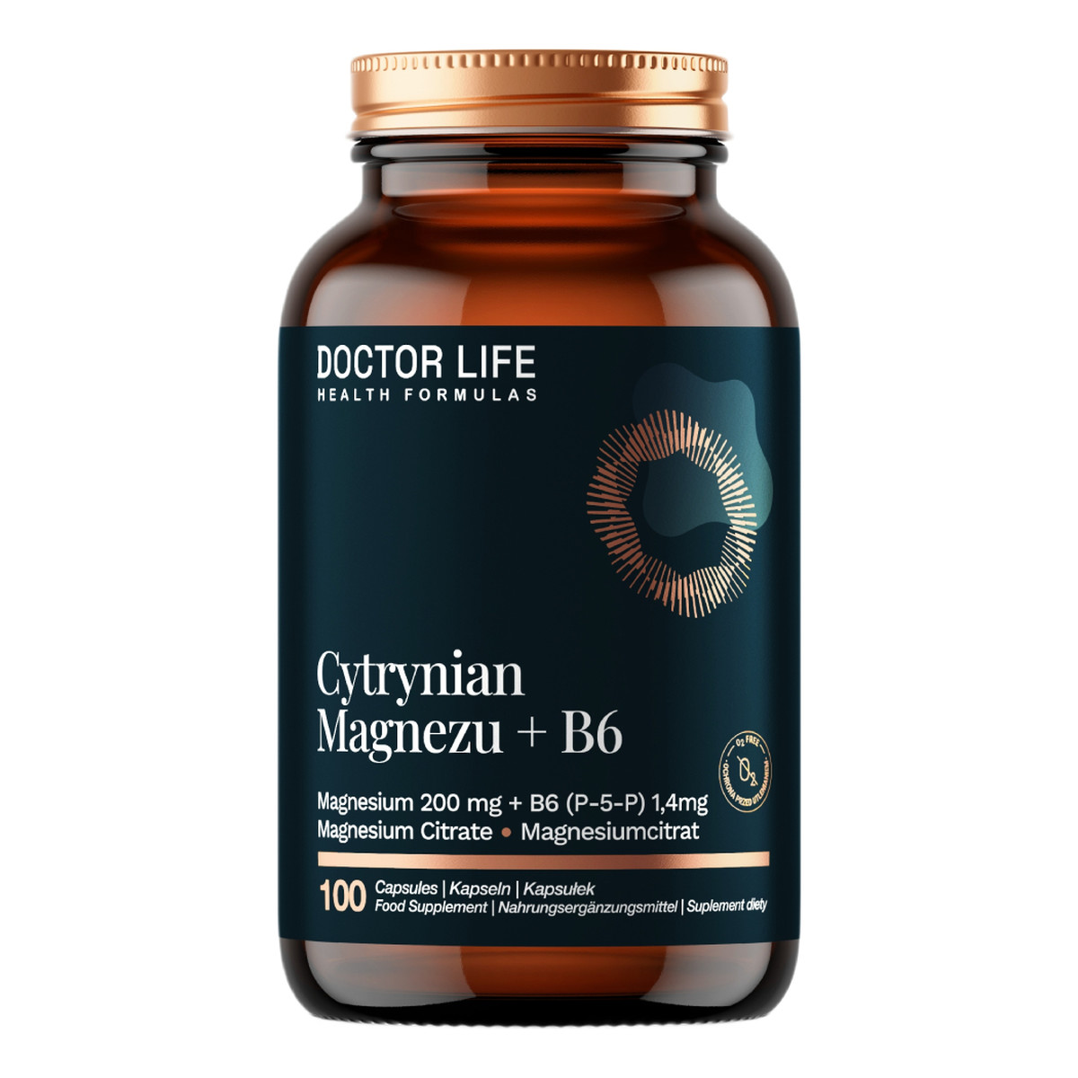 Doctor Life Cytrynian Magnezu + B6 suplement diety 100 Kapsułek