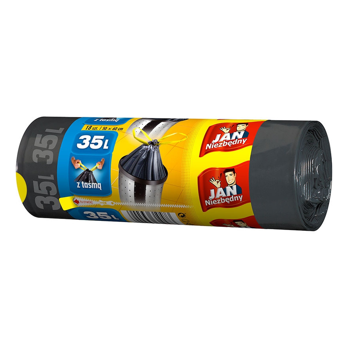Jan Niezbędny worki na śmieci z taśmą HD 35l -18szt