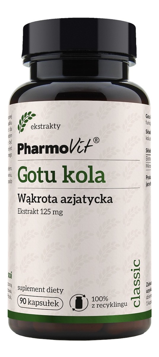 Gotu Kola 125 mg suplement diety 90 kapsułek