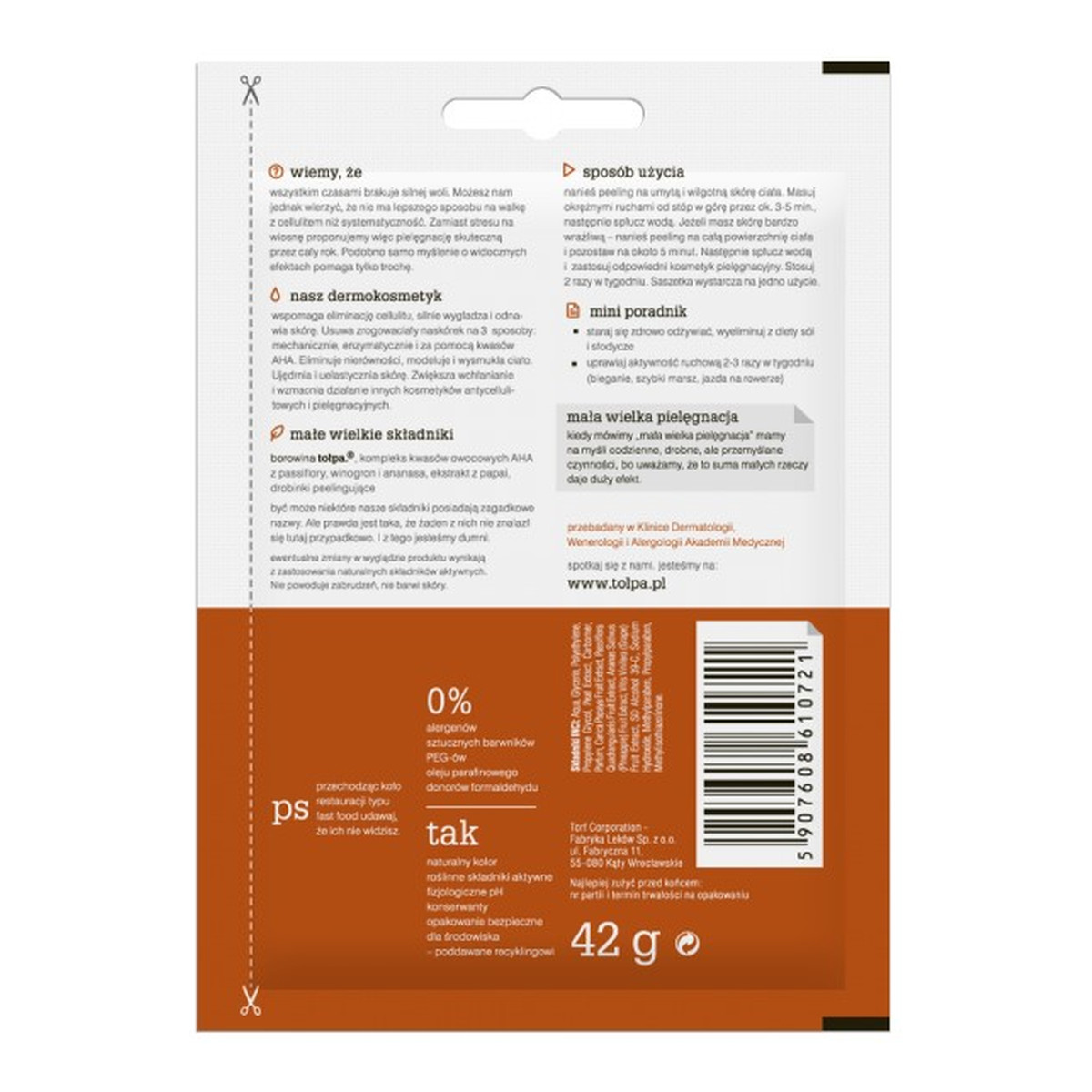 Tołpa Cellulite Dermo Body Peeling Antycellulitowy Wygładzający i Odnawiający Skórę 3w1 42ml