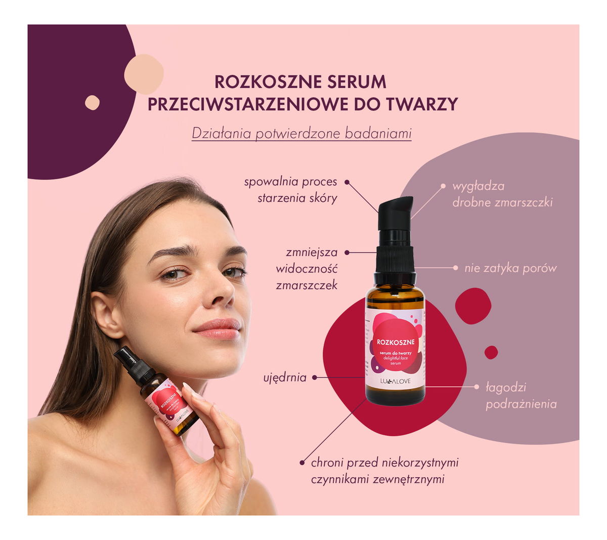 Rozkoszne serum przeciwstarzeniowe do twarzy