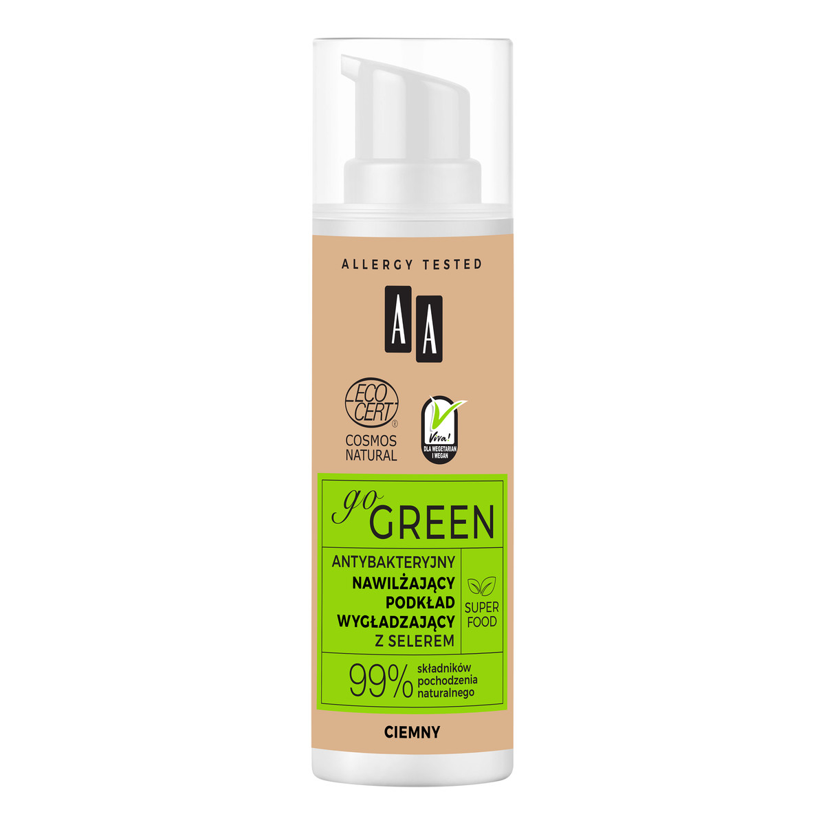 AA Go Green antybakteryjny nawilżający podkład wygładzający z selerem 30ml