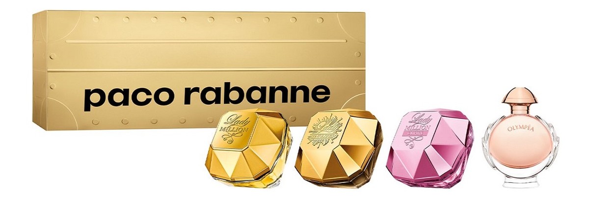 Zestaw lady million woda perfumowana 5ml + lady million fabulous woda perfumowa 5ml + lady million empire woda perfumowana 5ml + olympea woda perfumowana 6ml