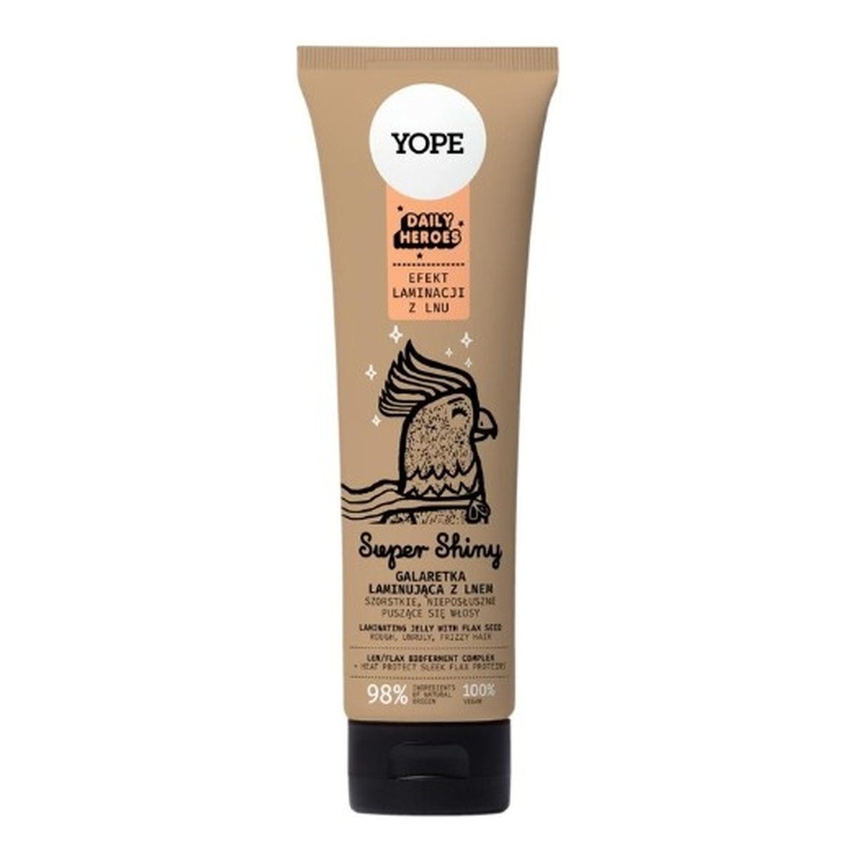 Yope Daily Heroes Super Shiny laminująca Galaretka do włosów z lnem 140ml
