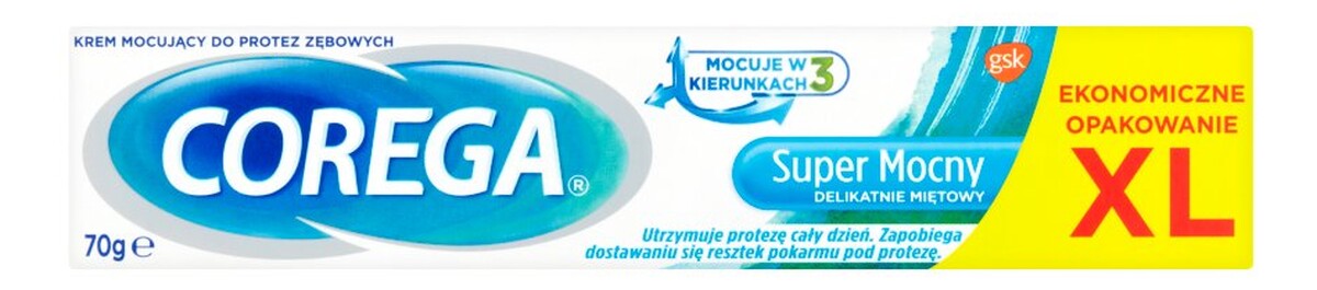 Super Mocny Delikatnie Miętowy Krem mocujący do protez zębowych