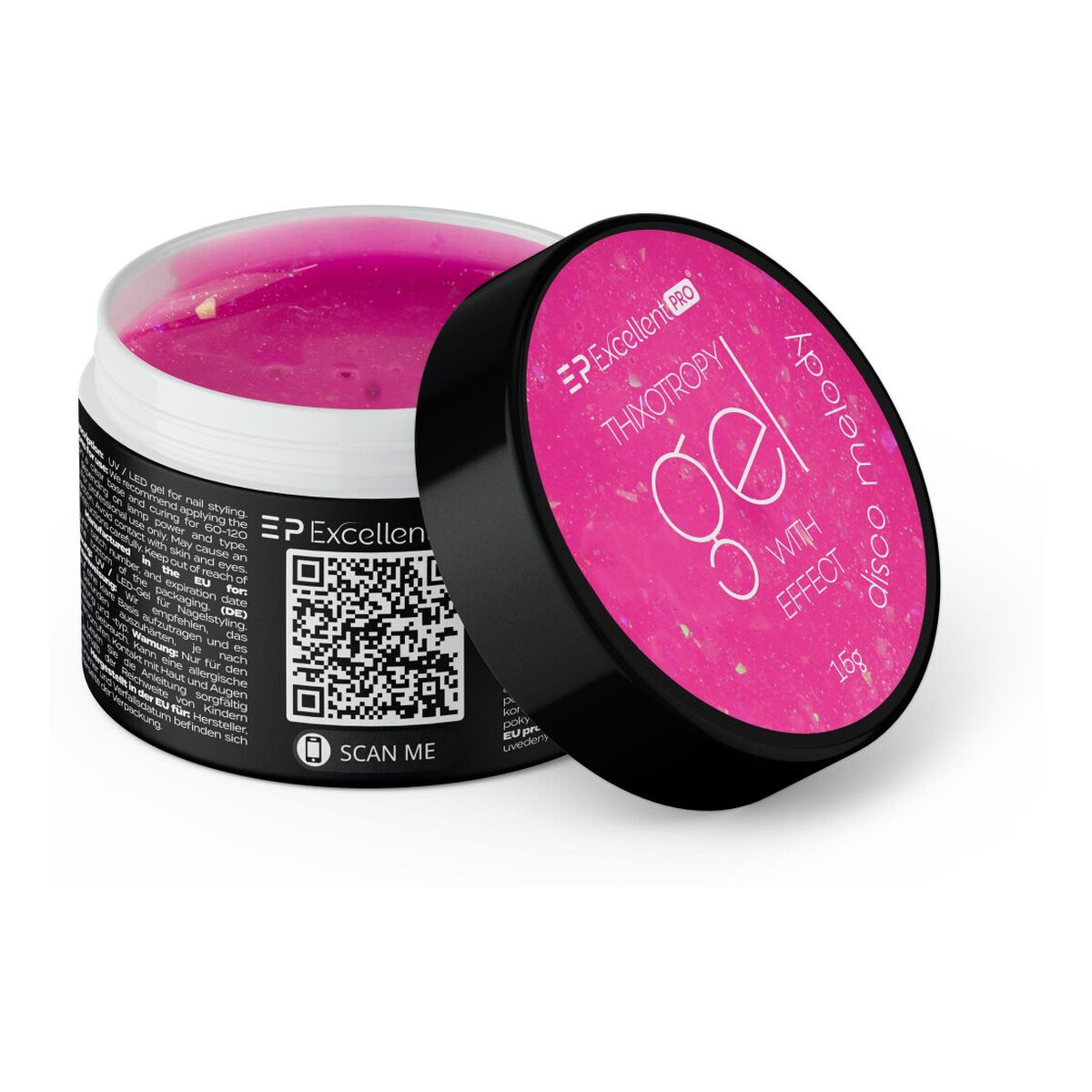 Excellent PRO Thixotropy Gel With Effect Żel budujący disco melody 15g