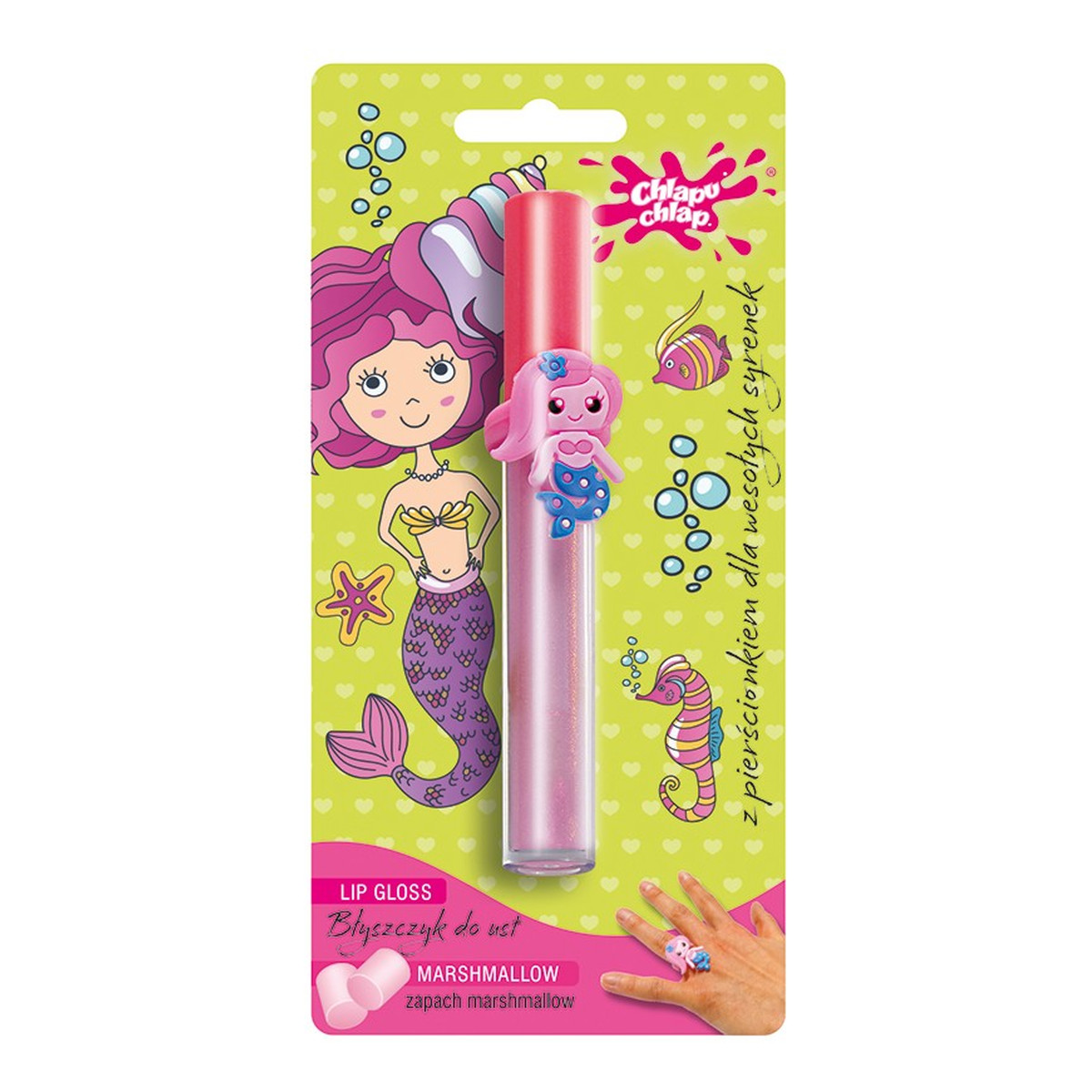 Chlapu Chlap Błyszczyk do ust z pierścionkiem-marshmallow 1szt