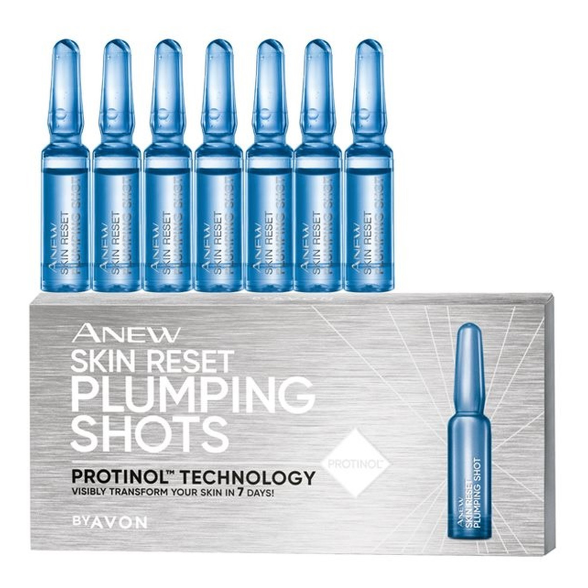Avon Anew skin reset plumping shots odmładzająca kuracja do twarzy w ampułkach 7x1. 3ml