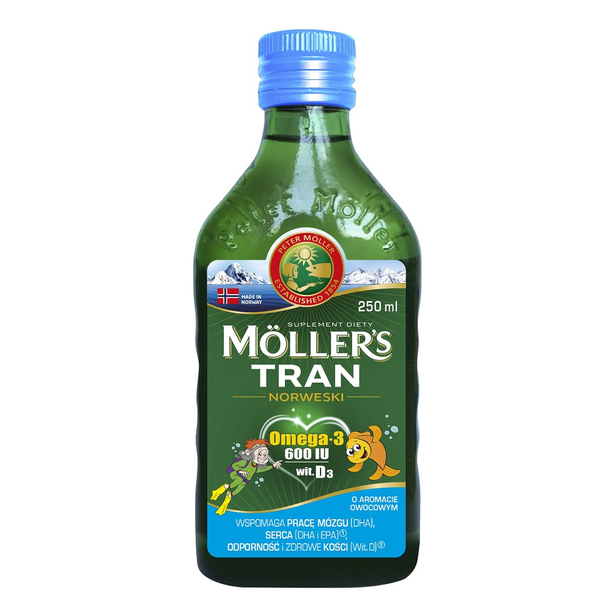 Moller's Tran norweski suplement diety owocowy 250ml