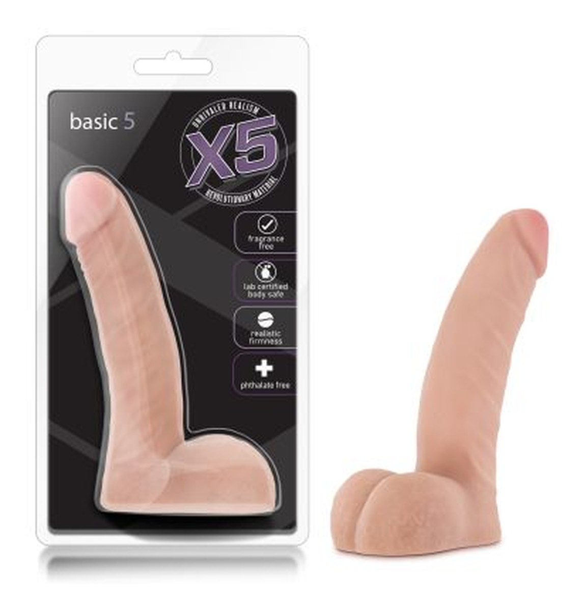 X5 Basic Dildo Z Przyssawką Beige