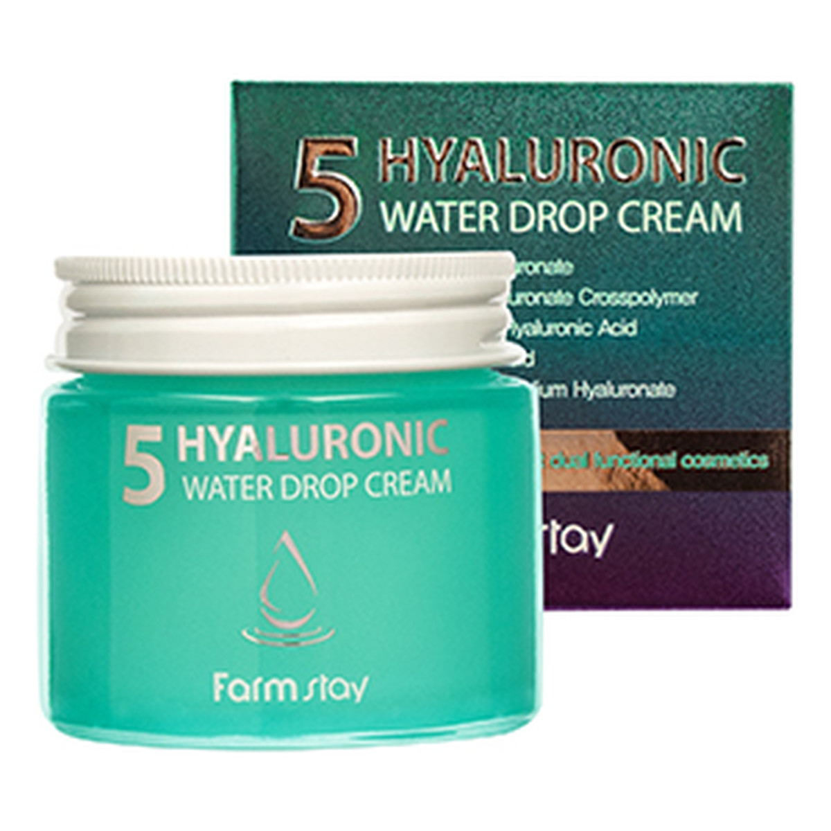 Farmstay Hyaluronic Water Drop Cream krem do twarzy z kwasem hialuronowym 80ml