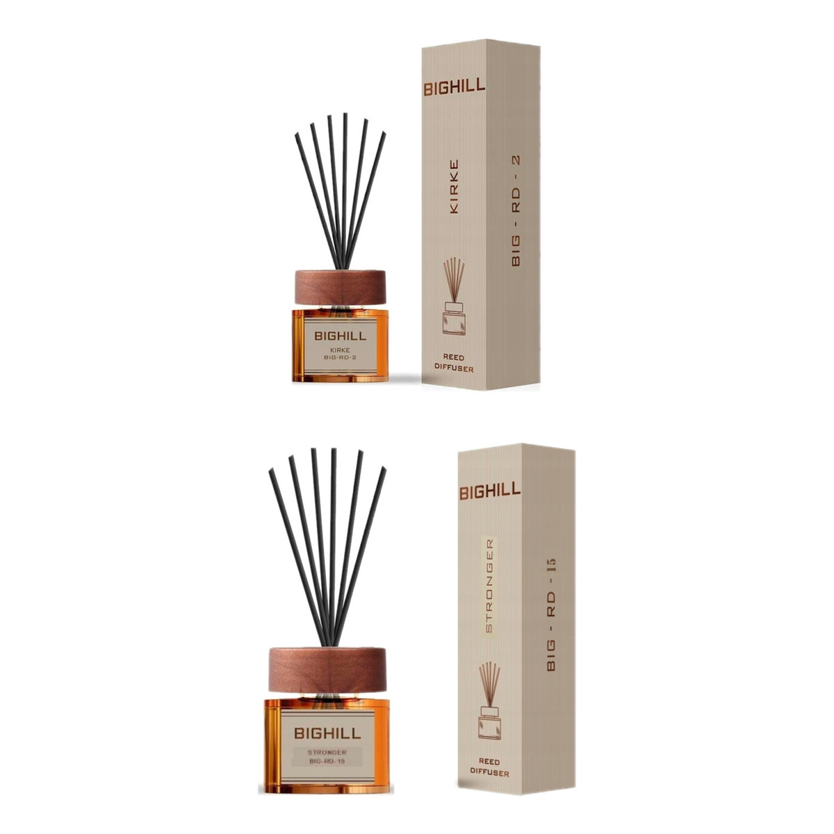 Bighill Ekskluzywny dyfuzor zapachowy z patyczkami Kirke + Stronger 2x120ml