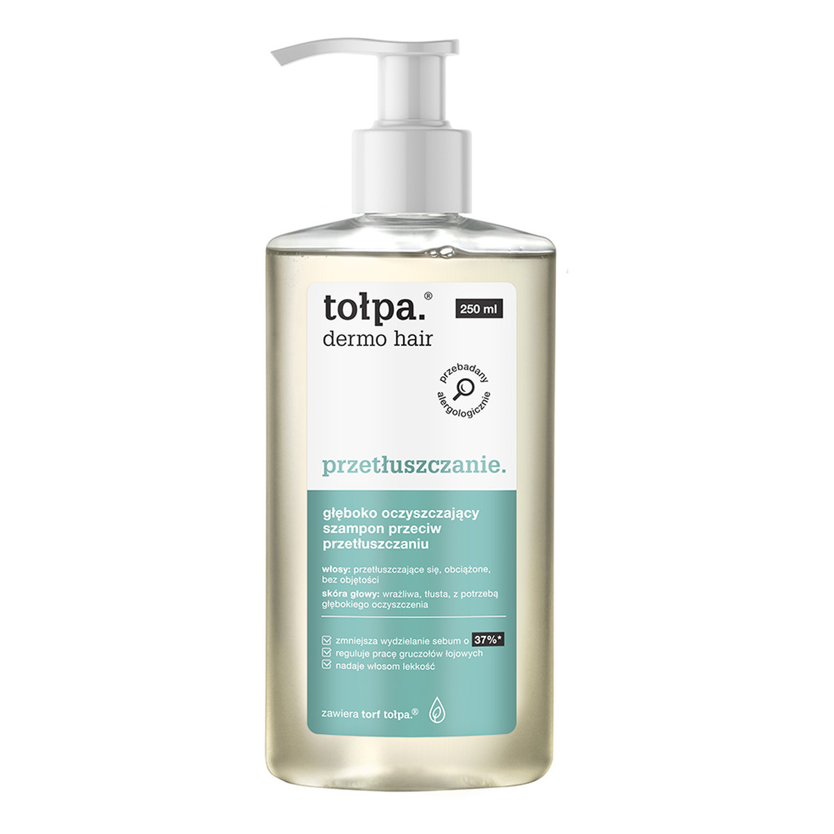 Tołpa Dermo Hair Przetłuszczanie, Głęboko oczyszczający szampon przeciw przetłuszczaniu 250ml
