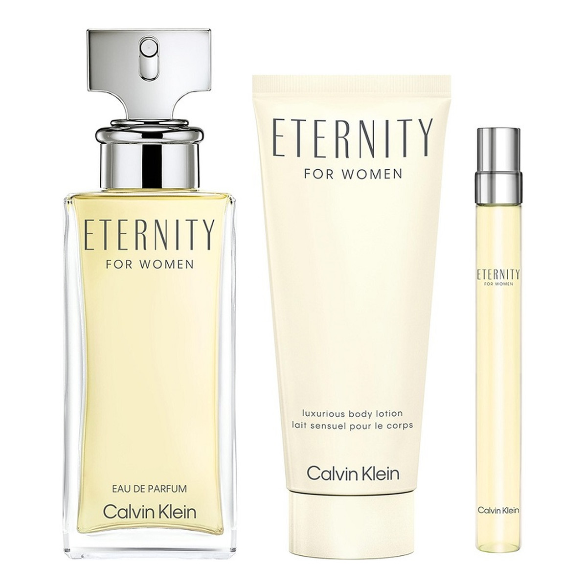 Calvin Klein Eternity For Women zestaw woda perfumowana spray 100ml + balsam do ciała 100ml + woda perfumowana spray 10ml