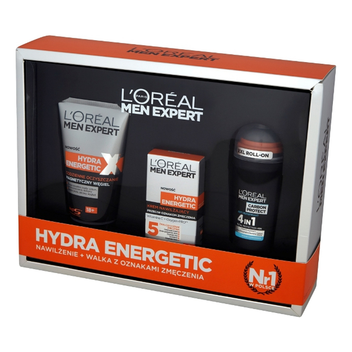 L'Oreal Paris Men Expert Hydra Energetic Zestaw: Krem+Żel+Roll-on 250ml