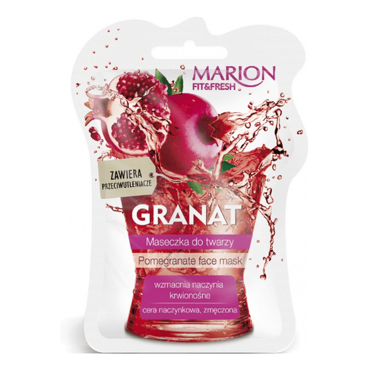 Marion Fit & Fresh maseczka do twarzy cera naczynkowa Granat 7ml