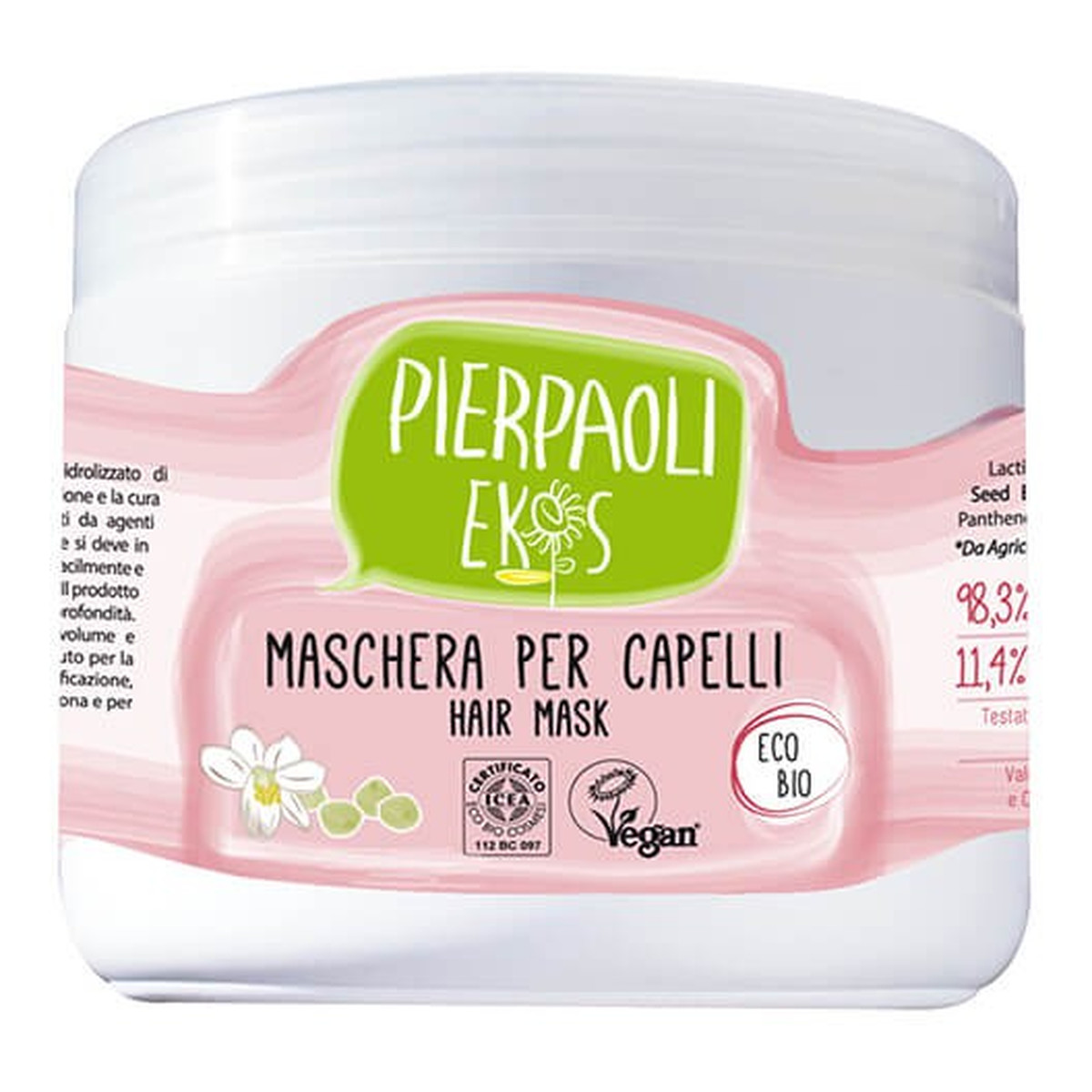 Pierpaoli Ekos PERSONAL CARE MASKA DO WŁOSÓW Z HYDROLIZOWANYMI PROTEINAMI NASION MORINGA 500ml