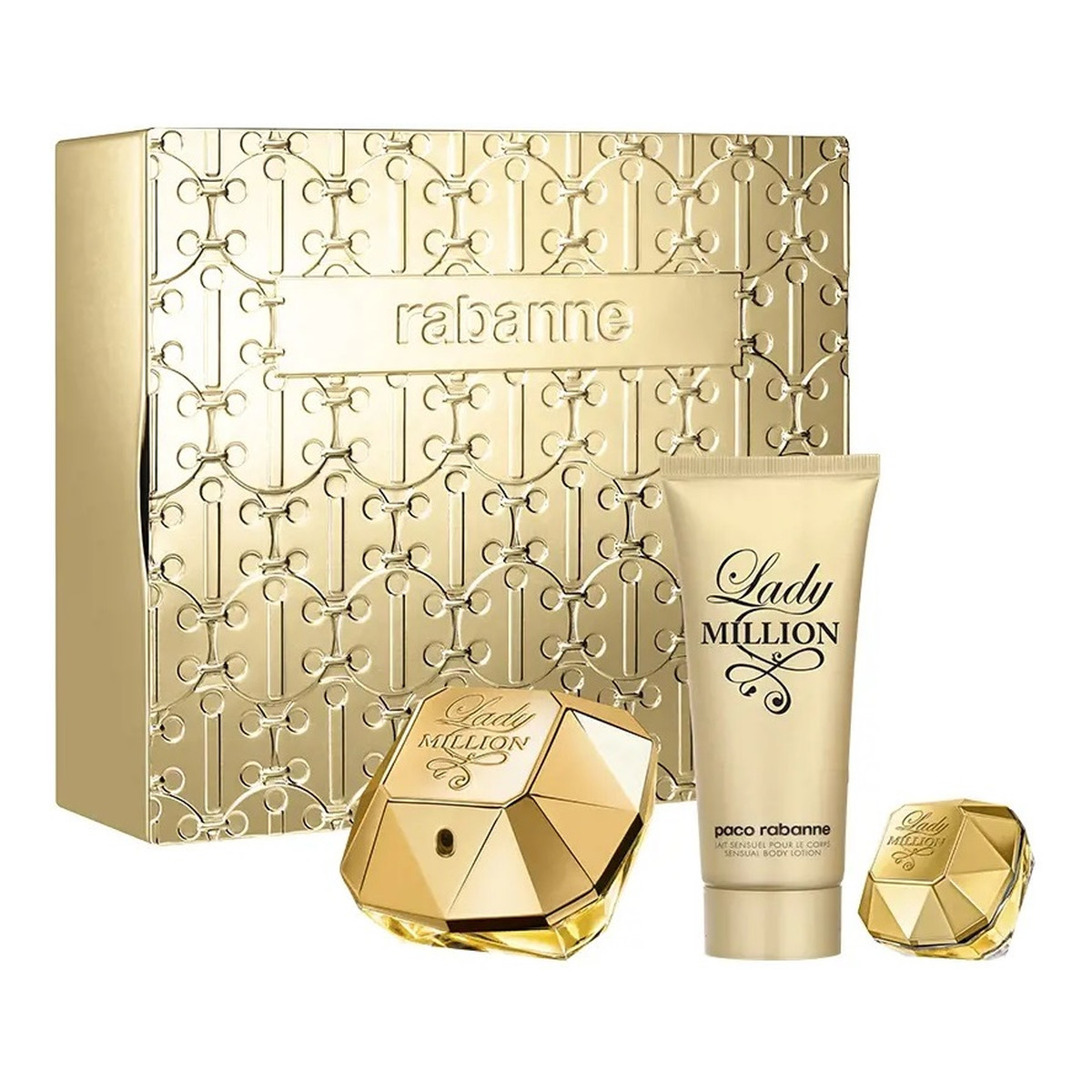 Paco Rabanne Lady Million Zestaw woda perfumowana spray 80ml + balsam do ciała 100ml + miniatura wody perfumowanej 5ml