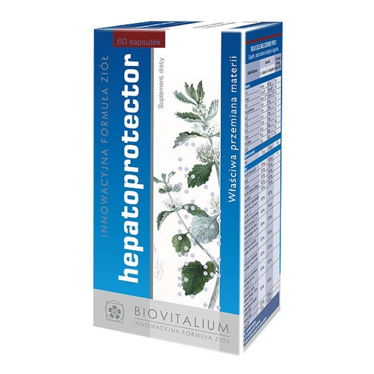 Biovitalium Hepatoprotector właściwa przemiana materii suplement diety 60 kapsułek