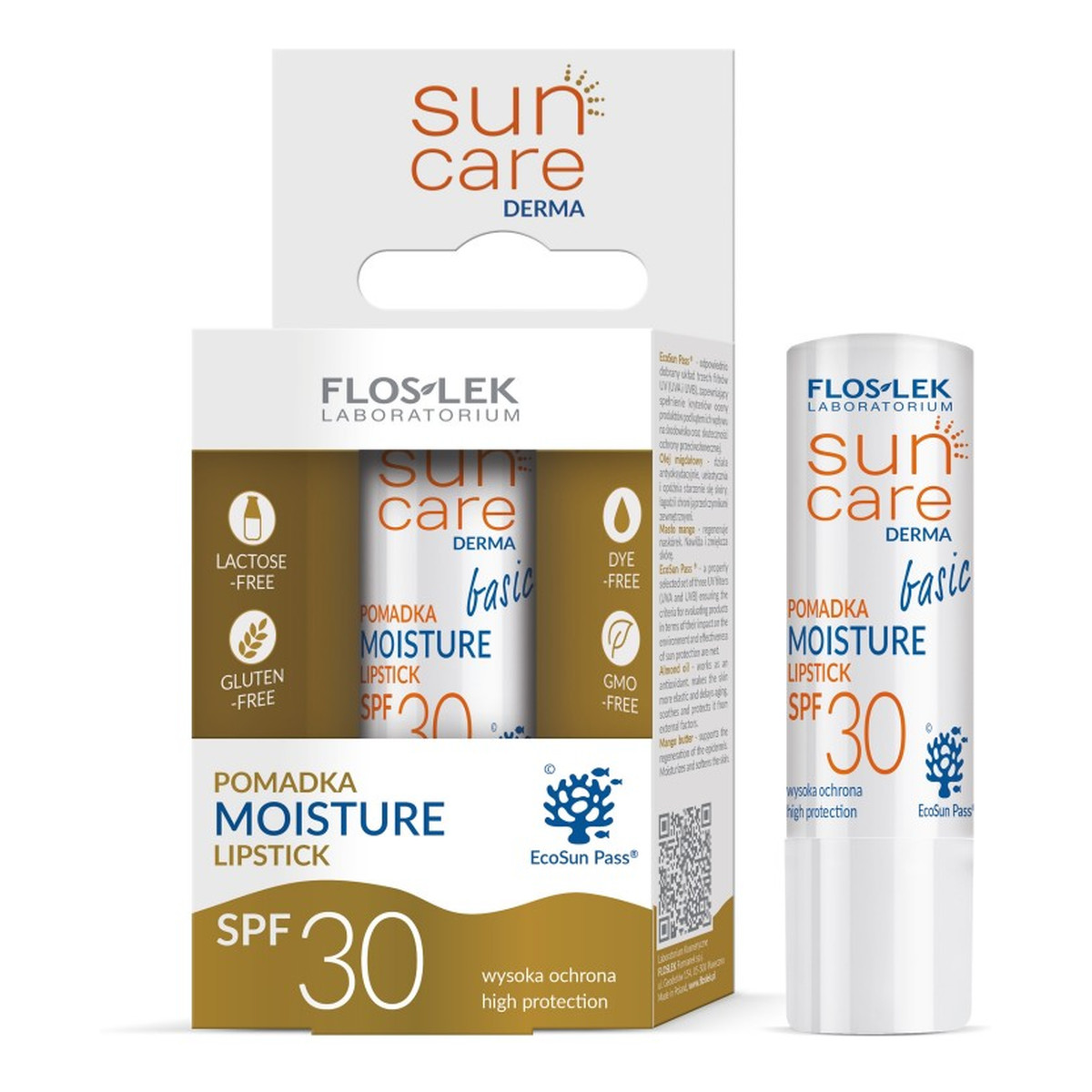 FlosLek Sun Care Derma Basic Pomadka Ochronna Do Ust SPF30 4g