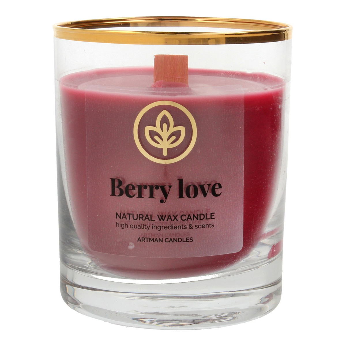 Artman Candles Organic Świeca zapachowa z drewnianym knotem Berry Love 1szt